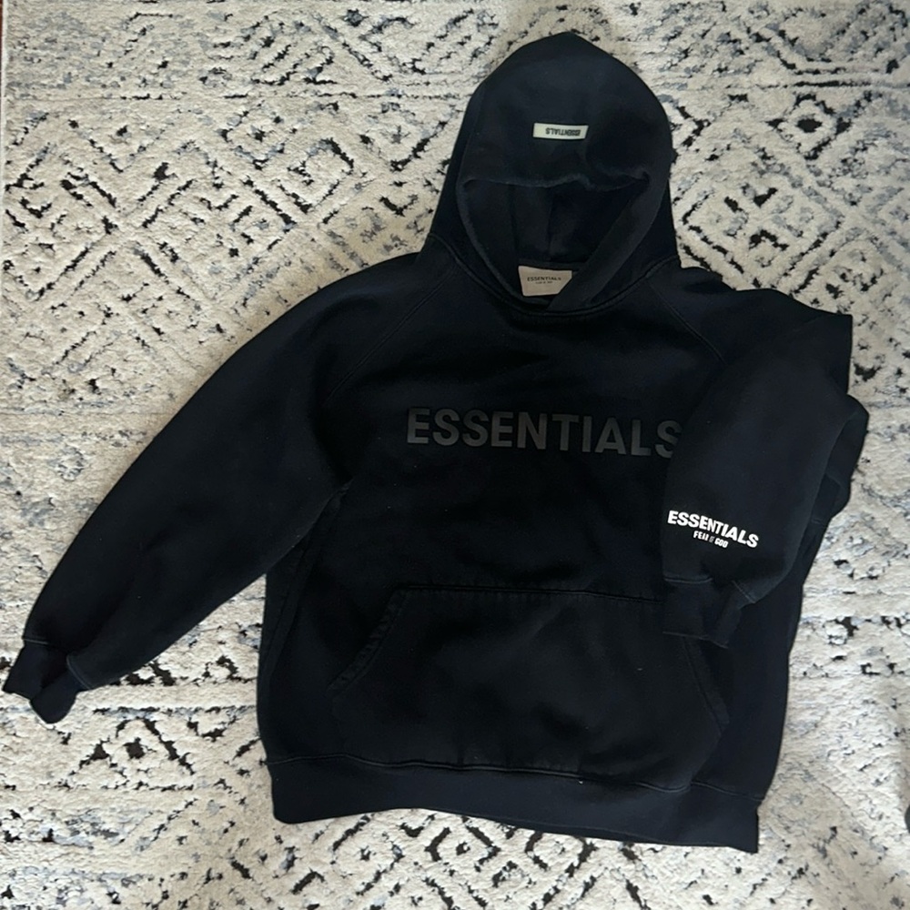 Black essentials hoodie